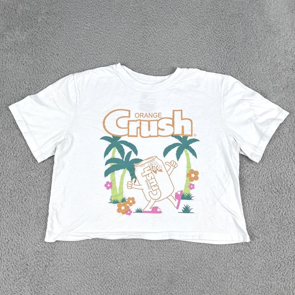Orange Crush Womens Crop Top T-Shirt Sz XL
